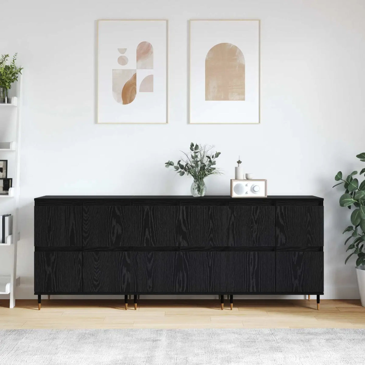 Armoire de rangement 3 pc Chêne noir 60 x 35 x 70 cm - XIOS
