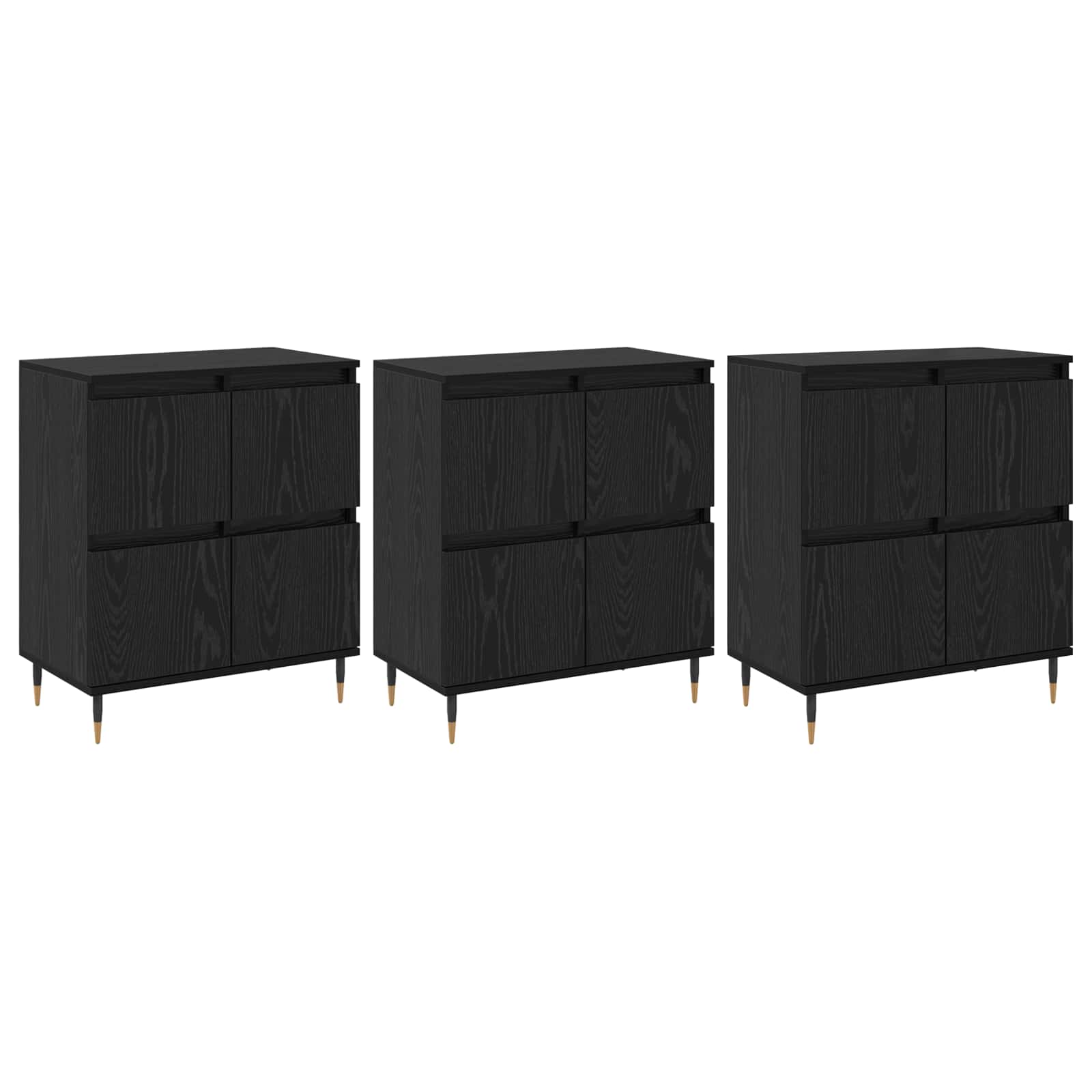 Armoire de rangement 3 pc Chêne noir 60 x 35 x 70 cm - XIOS