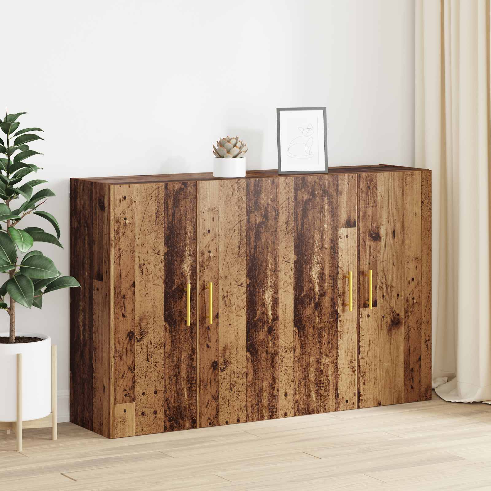 Armoire Murale 2 pcs Bois ancien 69,5 x 34 x 90 cm - XIOS