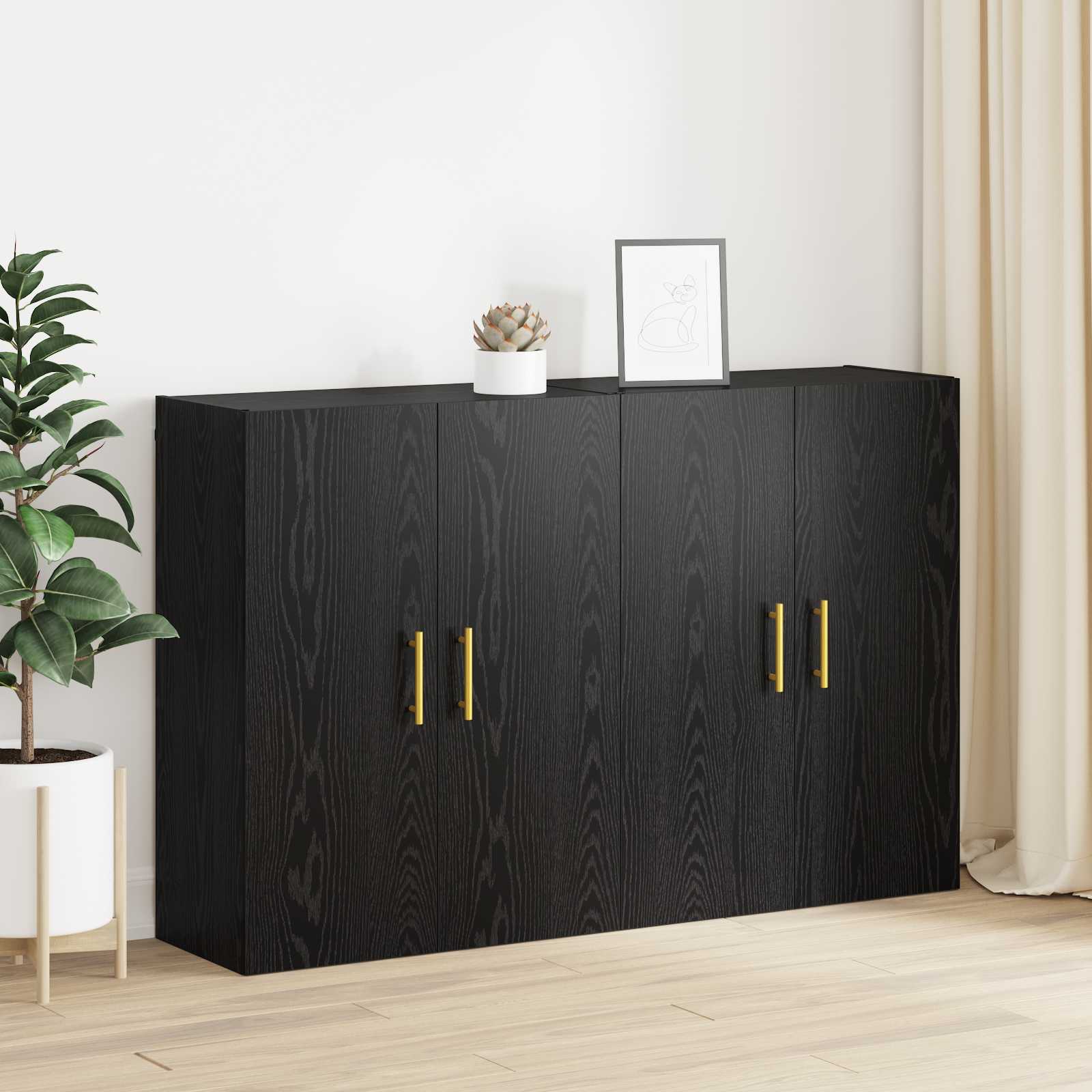 Armoire Murale Montage mural 2 pcs Chêne noir 69,5 x 34 x 90 cm - XIOS