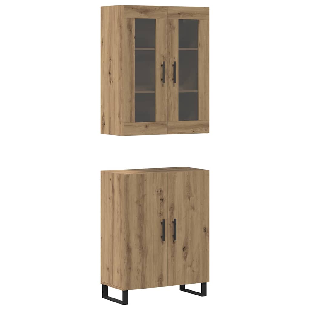 Haut Armoire 2 pcs chêne artisanal Bois d'ingénierie - XIOS