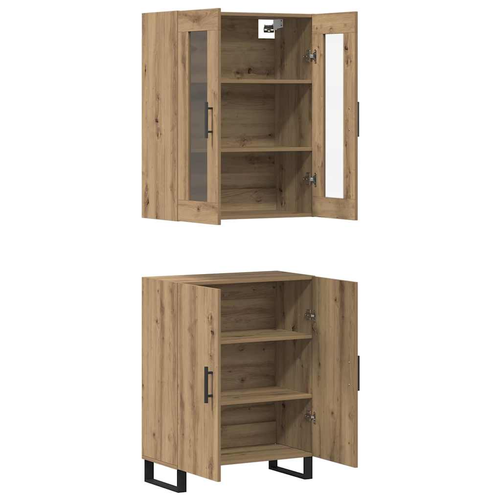 Haut Armoire 2 pcs chêne artisanal Bois d'ingénierie - XIOS