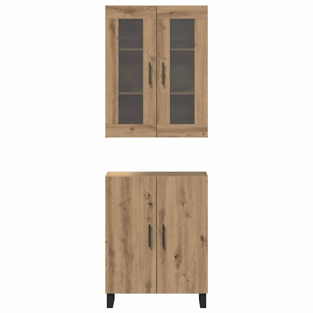 Haut Armoire 2 pcs chêne artisanal Bois d'ingénierie - XIOS