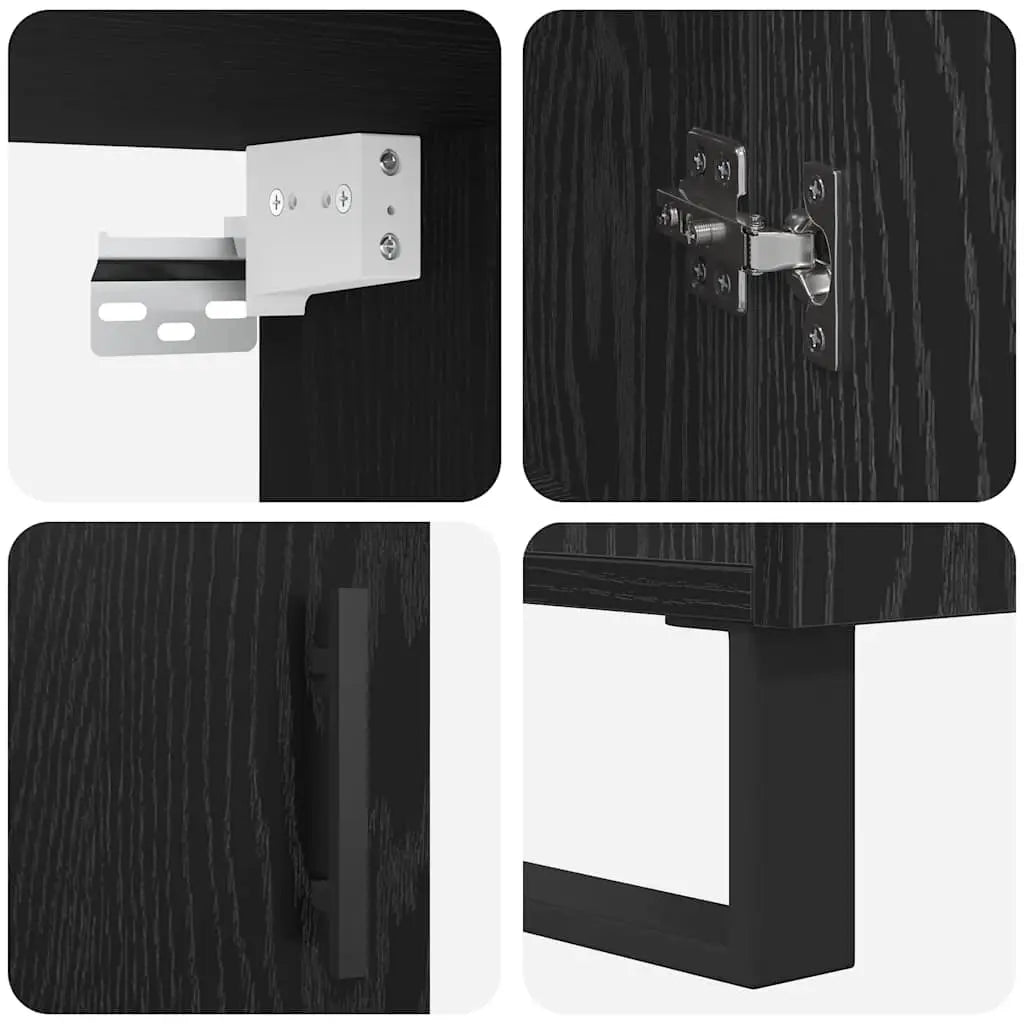 Haut Armoire 2 pc Chêne noir 69,5 x 34 x 180 cm - XIOS