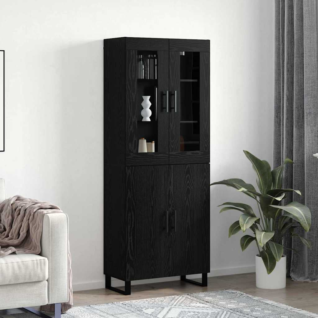 Haut Armoire 2 pc Chêne noir 69,5 x 34 x 180 cm - XIOS