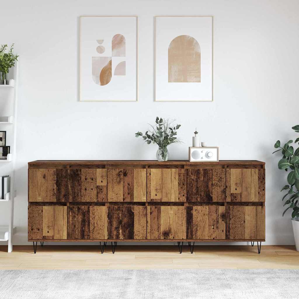 Buffets 3 pcs Bois ancien 180 x 35 x 70 cm Bois d'ingénierie - XIOS