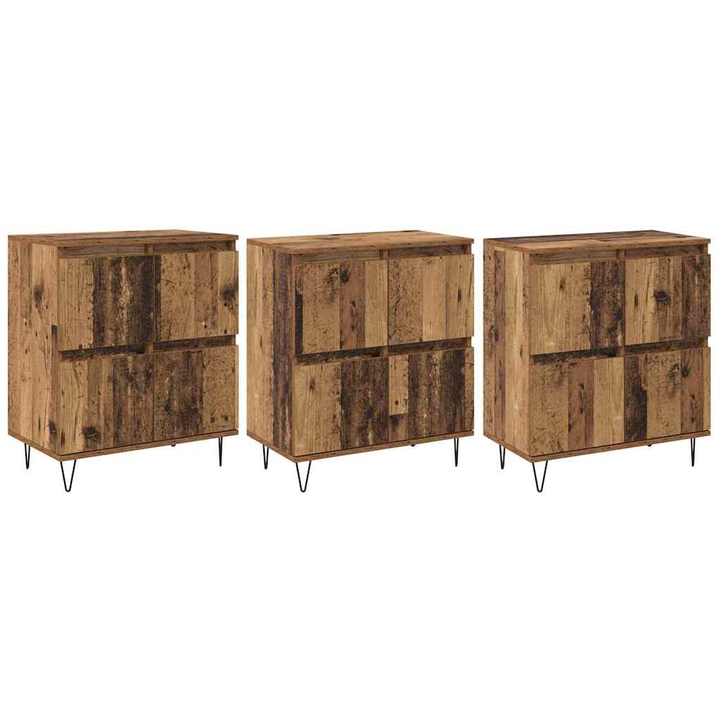 Buffets 3 pcs Bois ancien 180 x 35 x 70 cm Bois d'ingénierie - XIOS