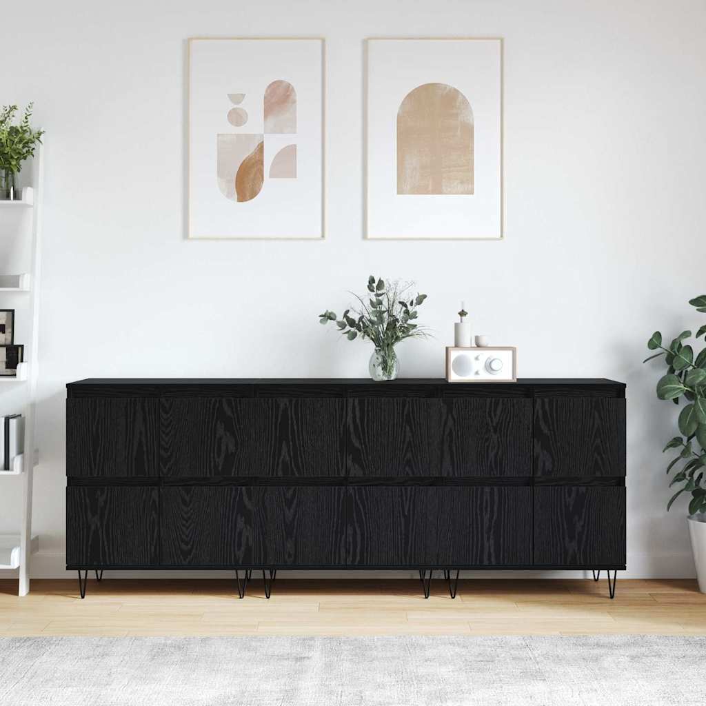 Buffets 3 pcs Chêne noir 180 x 35 x 70 cm Bois d'ingénierie - XIOS