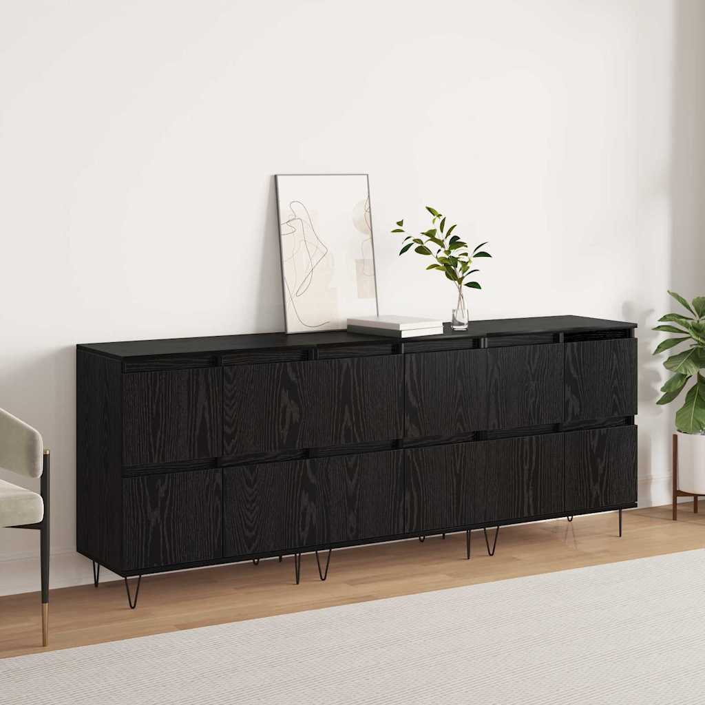 Buffets 3 pcs Chêne noir 180 x 35 x 70 cm Bois d'ingénierie - XIOS