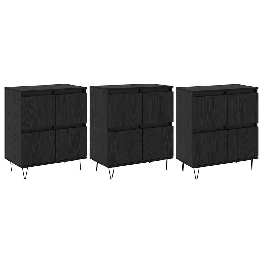 Buffets 3 pcs Chêne noir 180 x 35 x 70 cm Bois d'ingénierie - XIOS