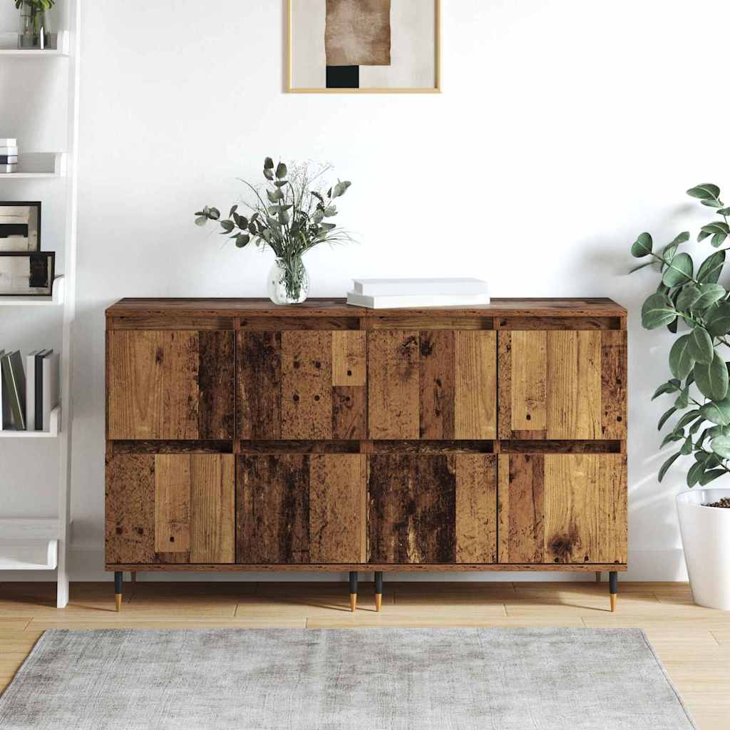 Buffets 2 pcs Bois ancien 120 x 35 x 70 cm Bois d'ingénierie - XIOS