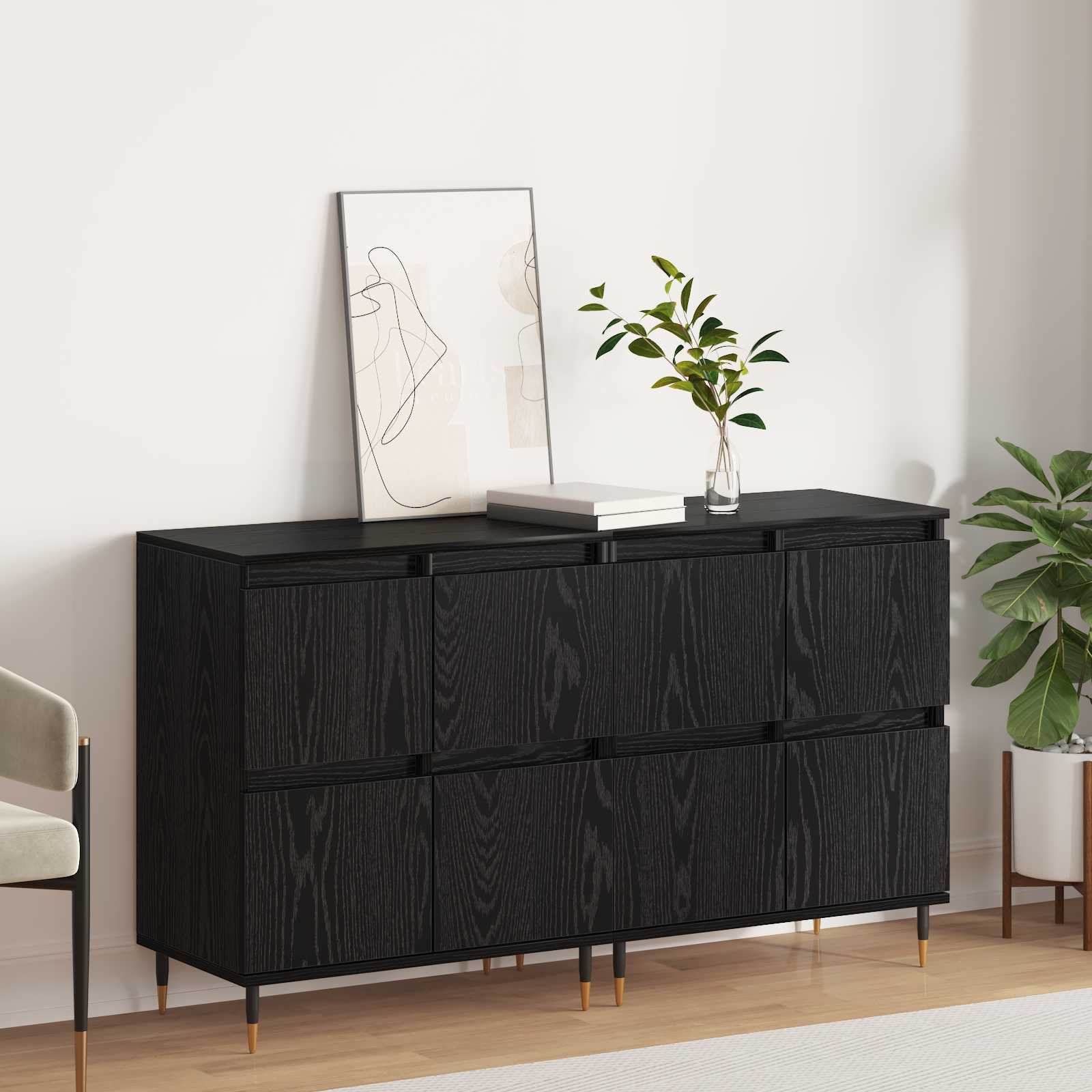 Armoire de rangement 2 pcs Chêne noir 60 x 35 x 70 cm - XIOS