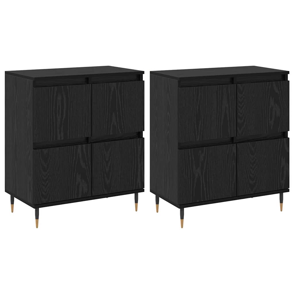 Buffets 2 pcs Chêne noir 120 x 35 x 70 cm Bois d'ingénierie - XIOS