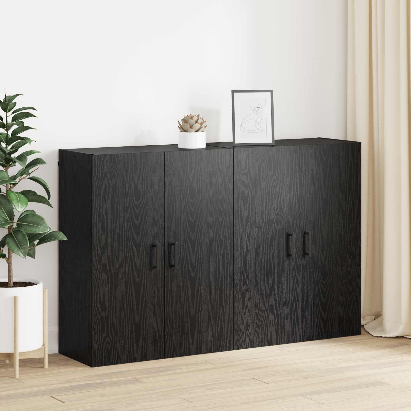 Armoire Murale Montage mural 2 pcs Chêne noir 69,5 x 34 x 90 cm - XIOS