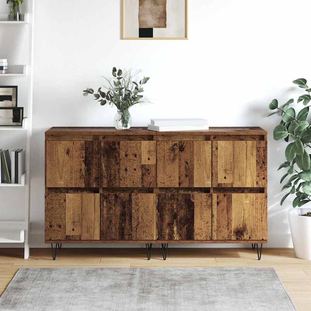 Buffets 2 pcs Bois ancien 120 x 35 x 70 cm Bois d'ingénierie - XIOS