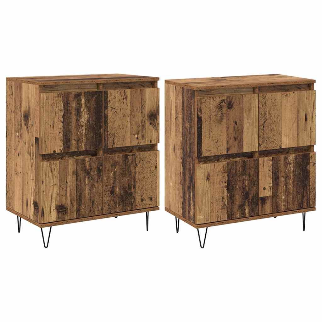 Buffets 2 pcs Bois ancien 120 x 35 x 70 cm Bois d'ingénierie - XIOS