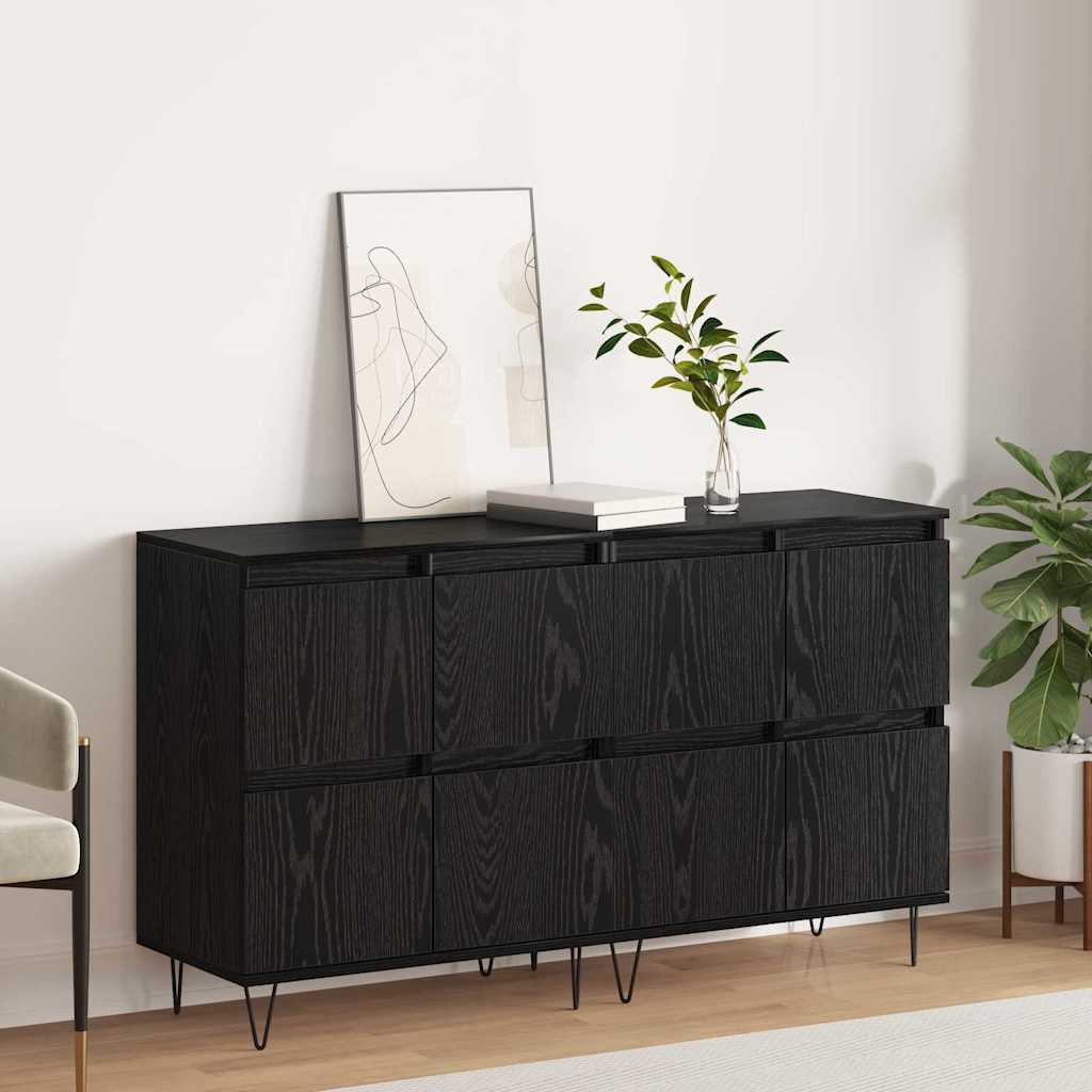 Buffets 2 pcs Chêne noir 120 x 35 x 70 cm Bois d'ingénierie - XIOS