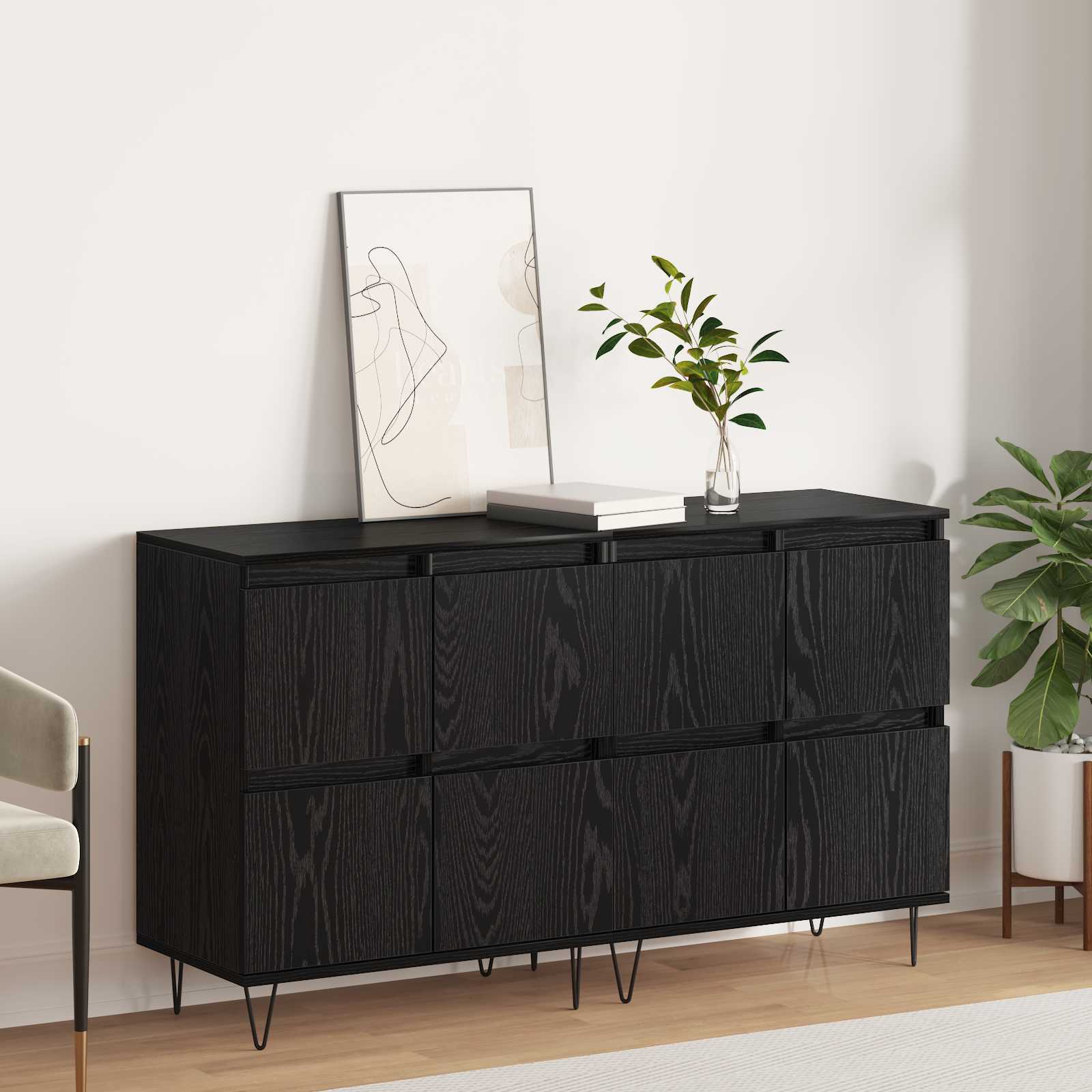 Buffets 2 pcs Chêne noir - XIOS