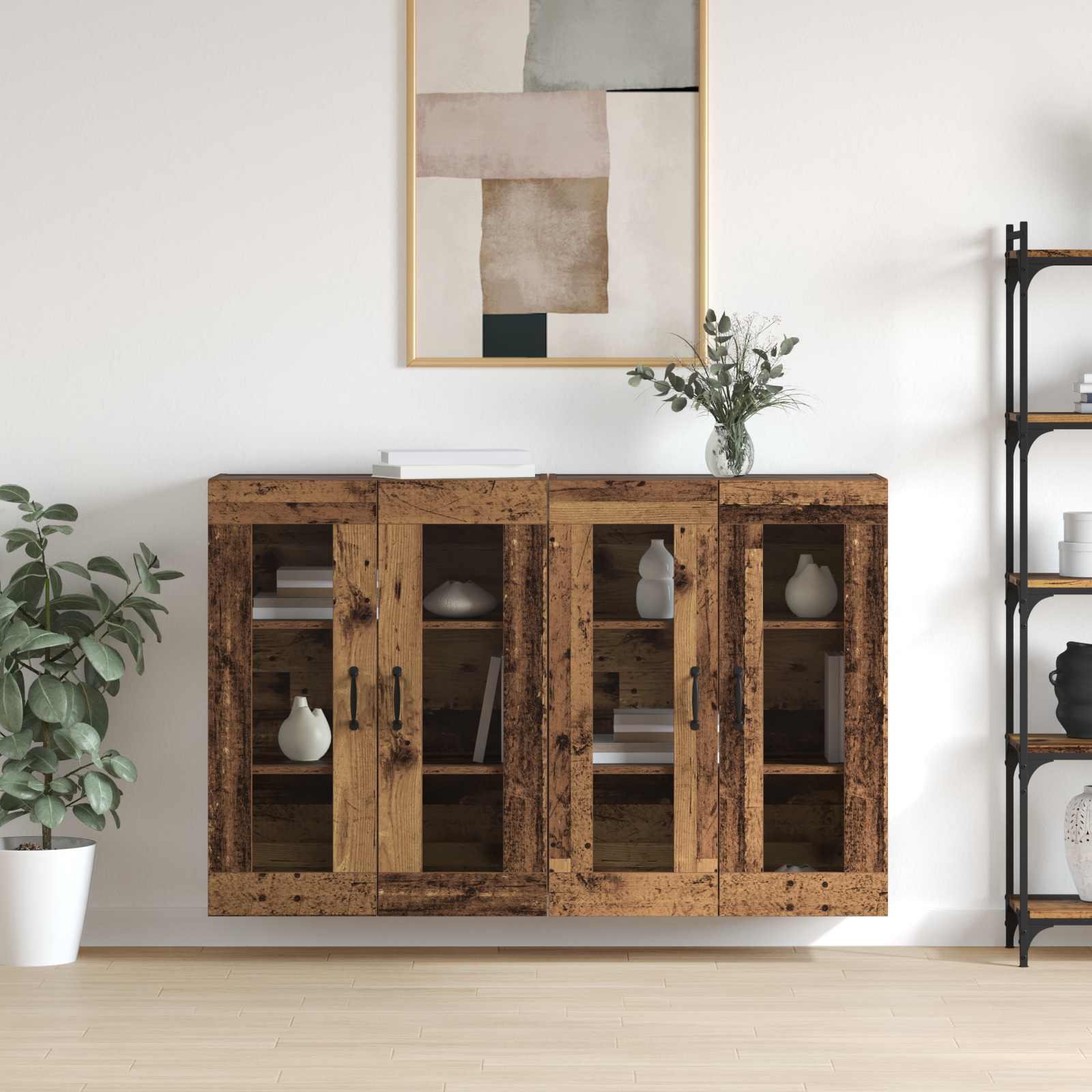 Armoires Murailles 2 pc Bois ancien 69,5 x 34 x 90 cm - XIOS