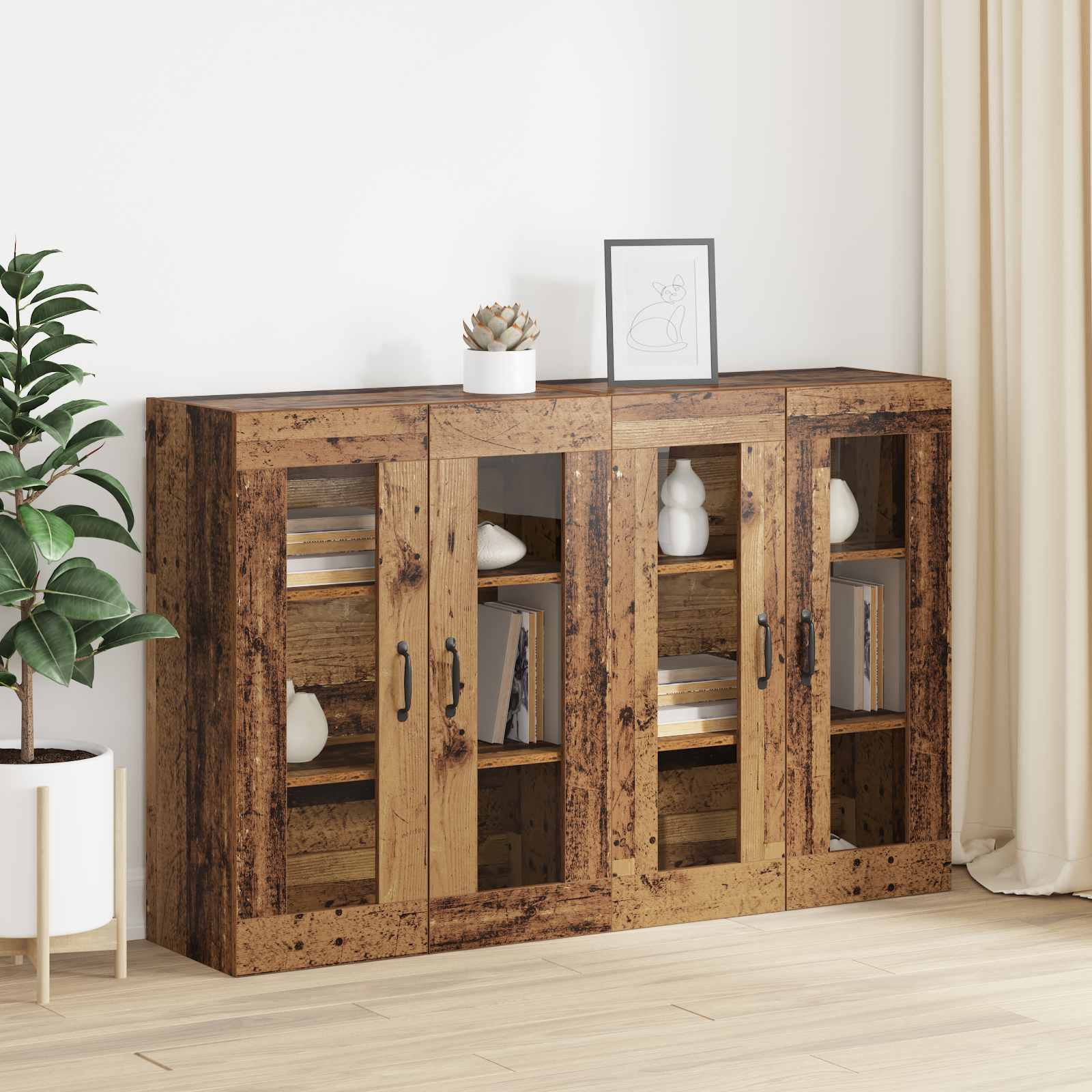 Armoires Murailles 2 pc Bois ancien 69,5 x 34 x 90 cm - XIOS