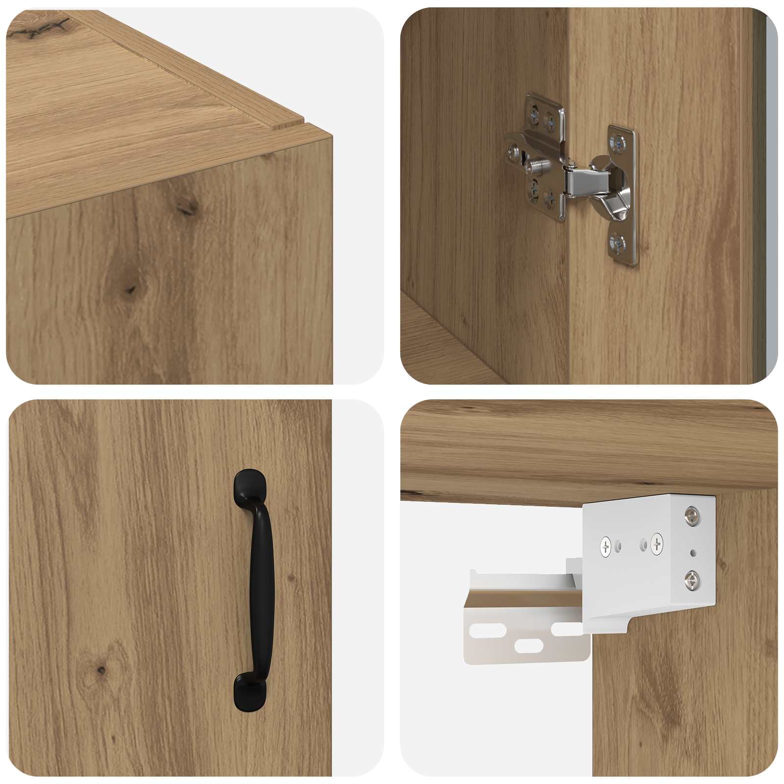 Armoires Murailles 2 pc chêne artisanal 69,5 x 34 x 90 cm - XIOS