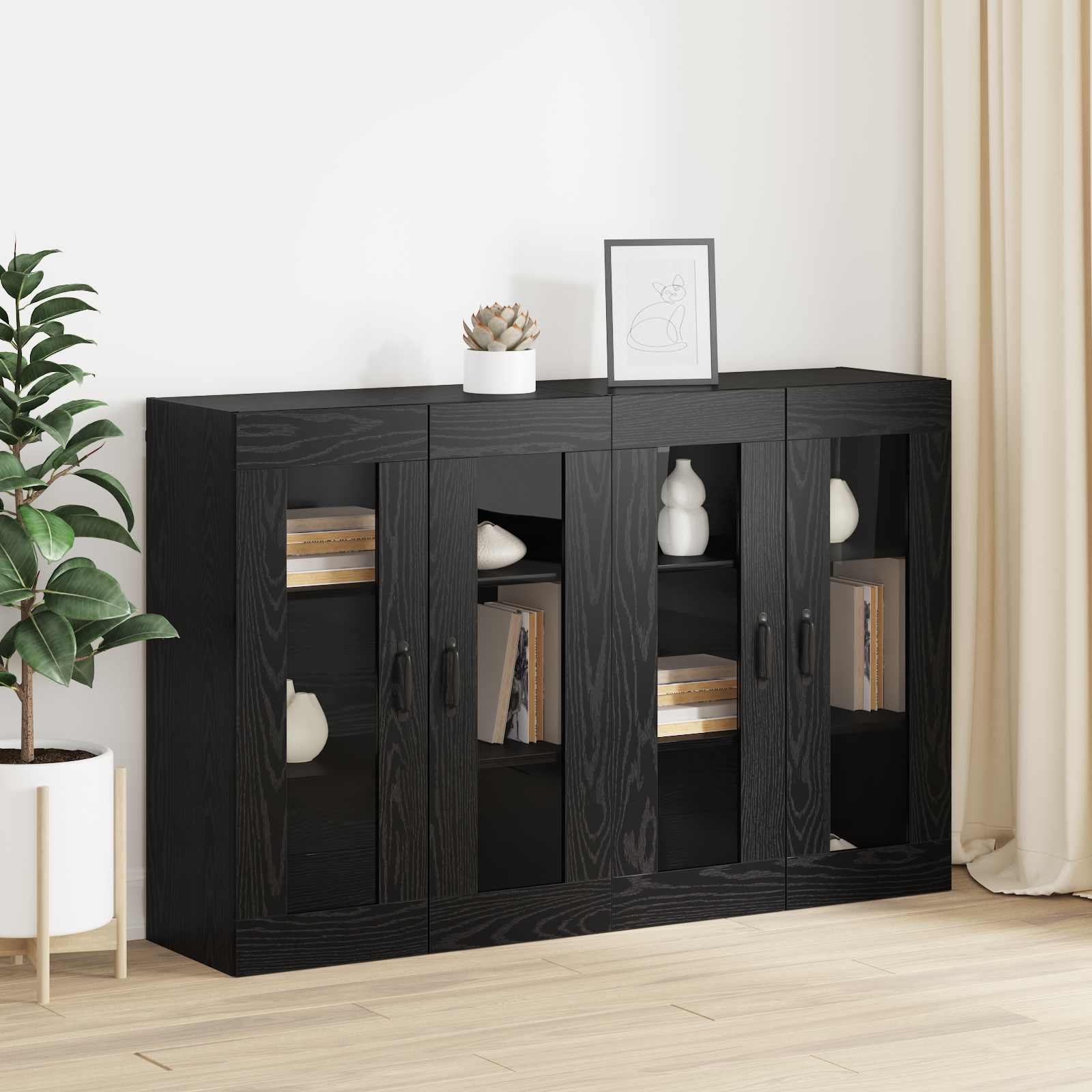 Armoires Murailles 2 pc Chêne noir 69,5 x 34 x 90 cm - XIOS