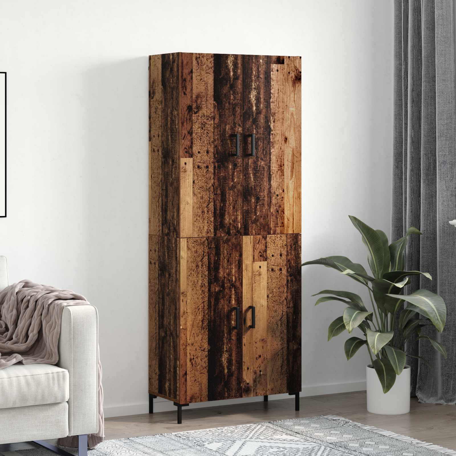 Haut Armoire Bois ancien 69,5 x 34 x 180 cm Bois d'ingénierie - XIOS