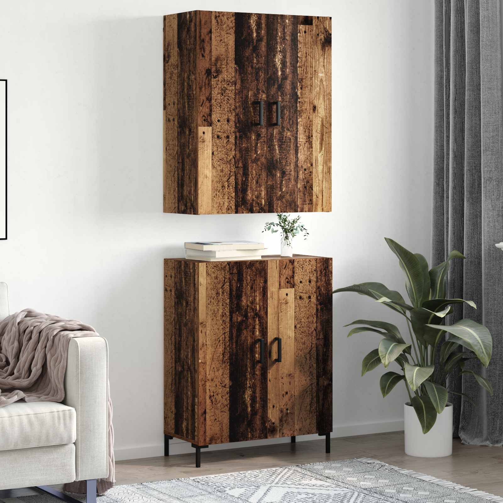 Haut Armoire Bois ancien 69,5 x 34 x 180 cm Bois d'ingénierie - XIOS