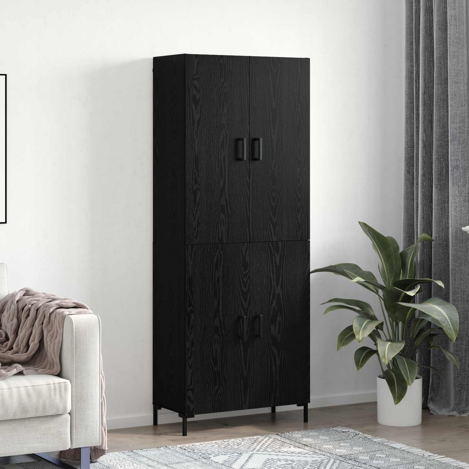 Haut Armoire Chêne noir 69,5 x 34 x 180 cm Bois d'ingénierie - XIOS