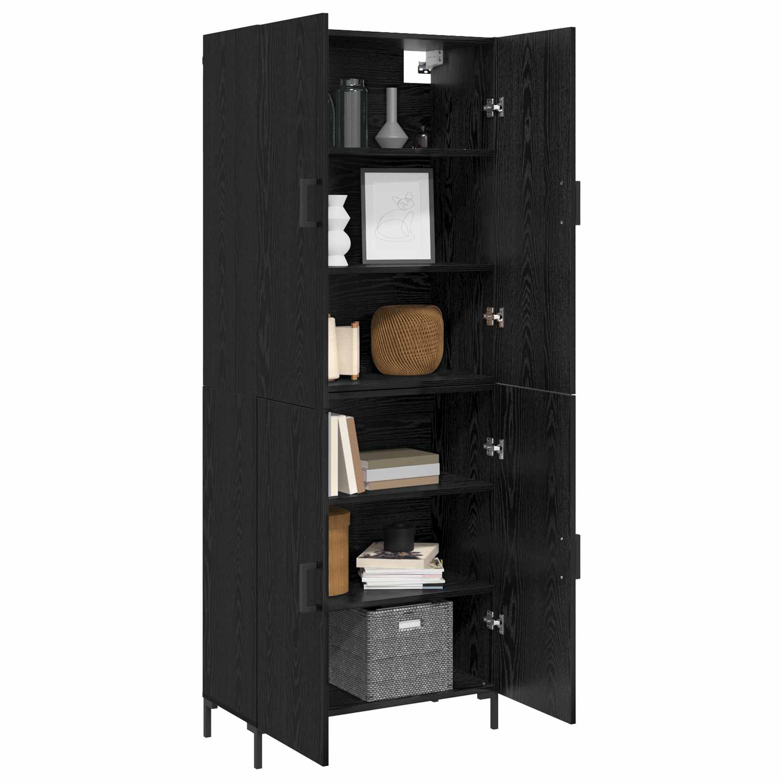 Haut Armoire Chêne noir 69,5 x 34 x 180 cm Bois d'ingénierie - XIOS