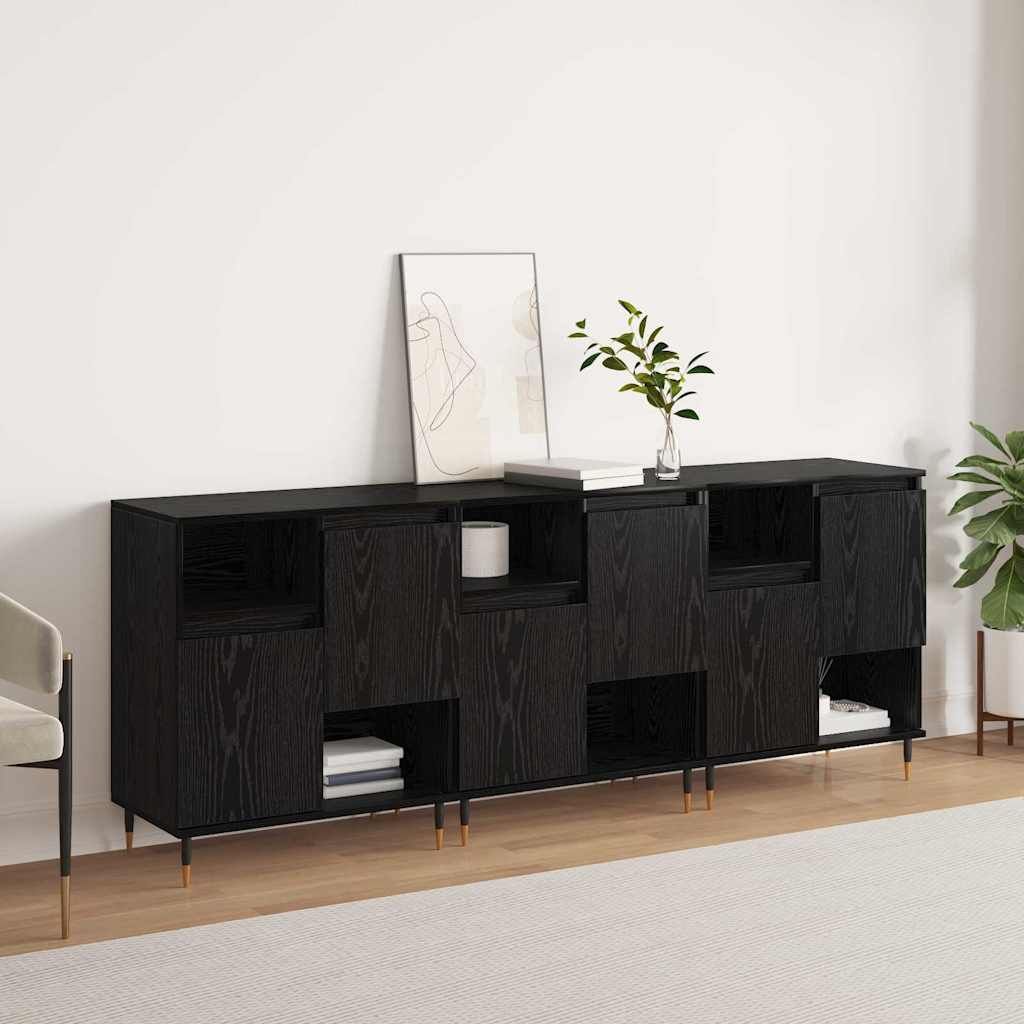 Buffets 3 pcs Chêne noir 180 x 35 x 70 cm Bois d'ingénierie - XIOS