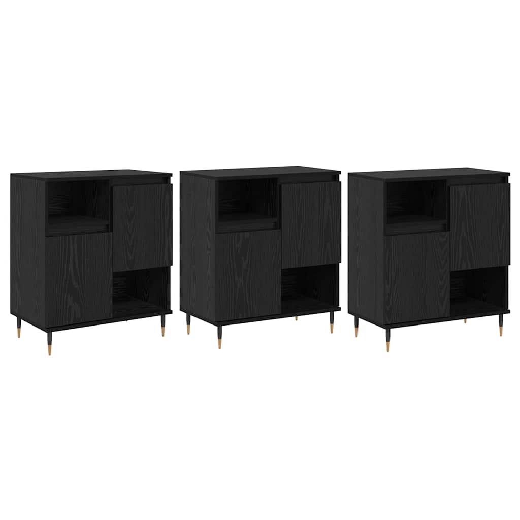 Buffets 3 pcs Chêne noir 180 x 35 x 70 cm Bois d'ingénierie - XIOS