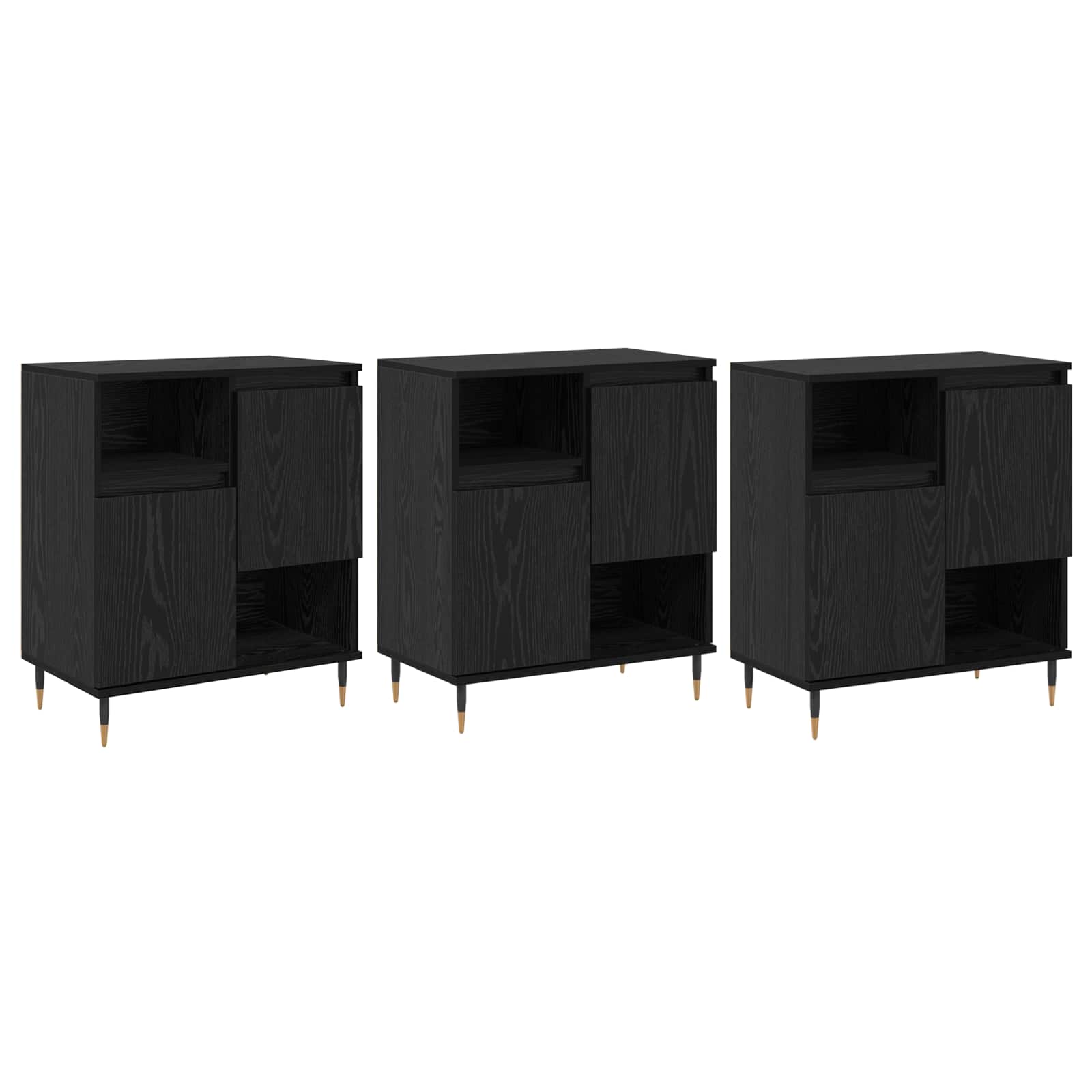 Buffets 3 pcs Chêne noir - XIOS