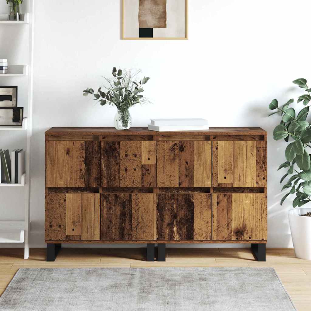 Buffets 2 pcs Bois ancien 120 x 35 x 70 cm Bois d'ingénierie - XIOS