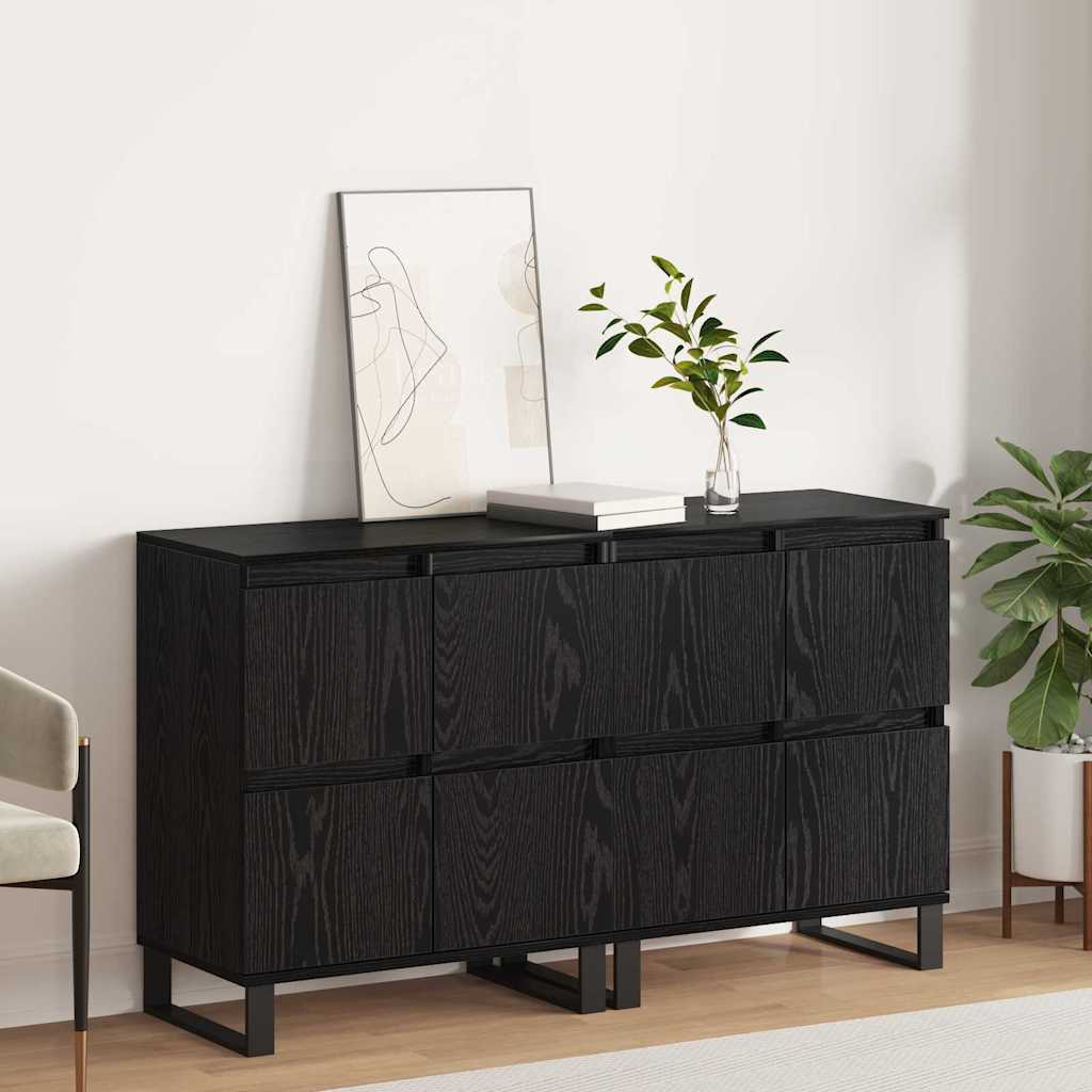 Buffets 2 pcs Chêne noir 120 x 35 x 70 cm Bois d'ingénierie - XIOS