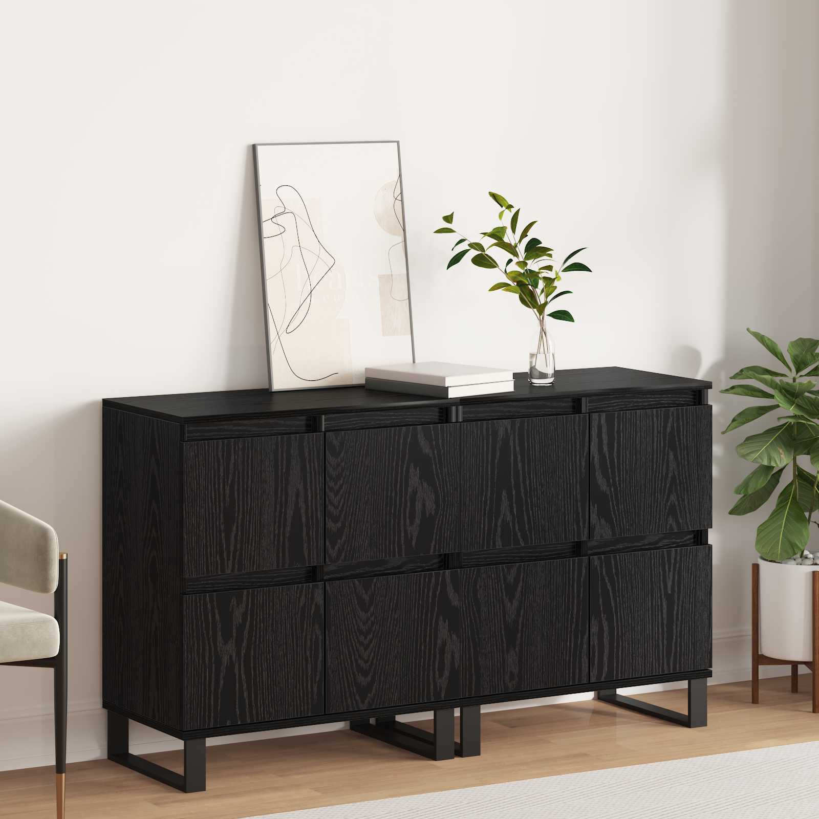Buffet 2 pcs Chêne noir 60 x 35 x 70 cm - XIOS