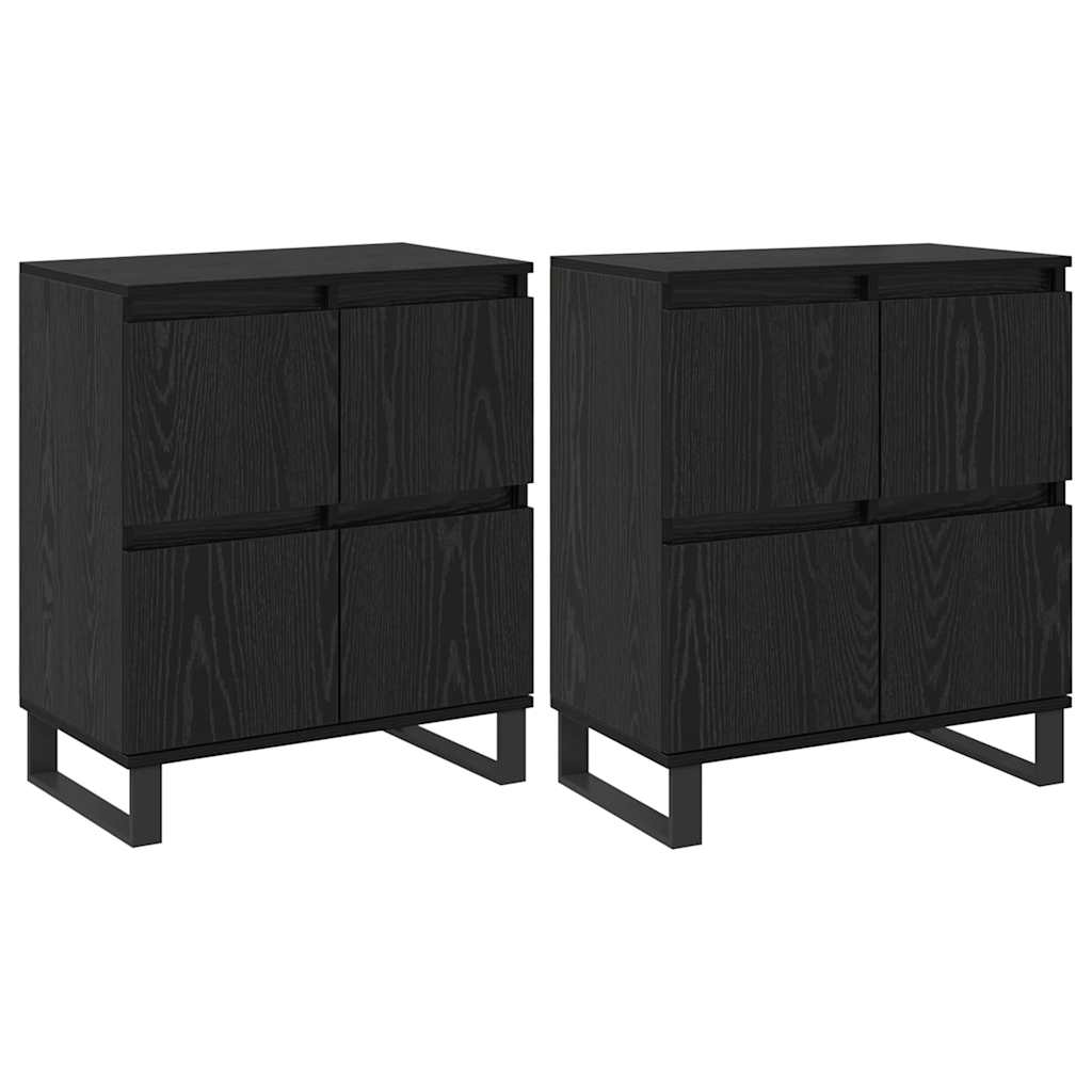 Buffets 2 pcs Chêne noir 120 x 35 x 70 cm Bois d'ingénierie - XIOS