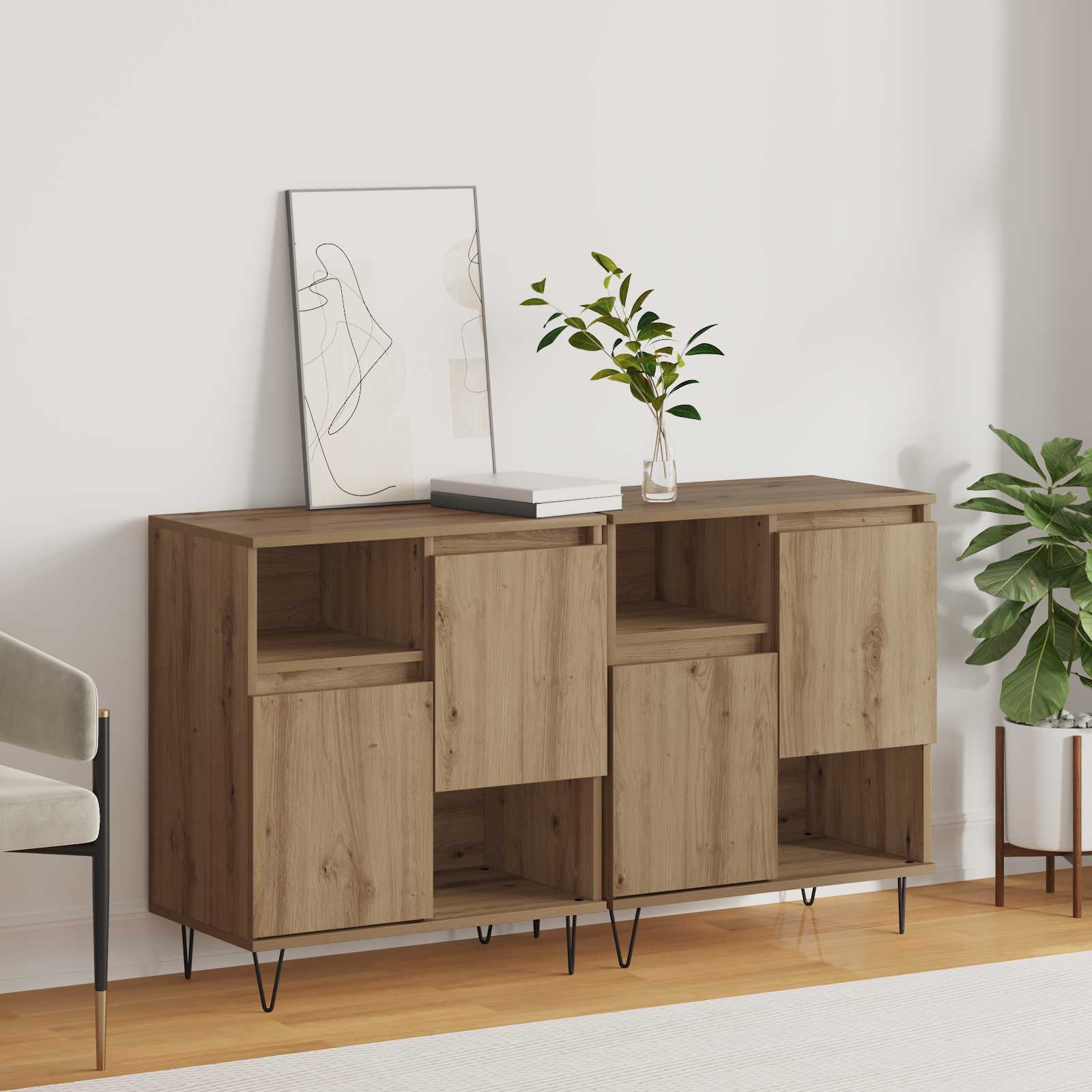 Buffet 2 pcs Chêne artisanal 60 x 35 x 70 cm - XIOS