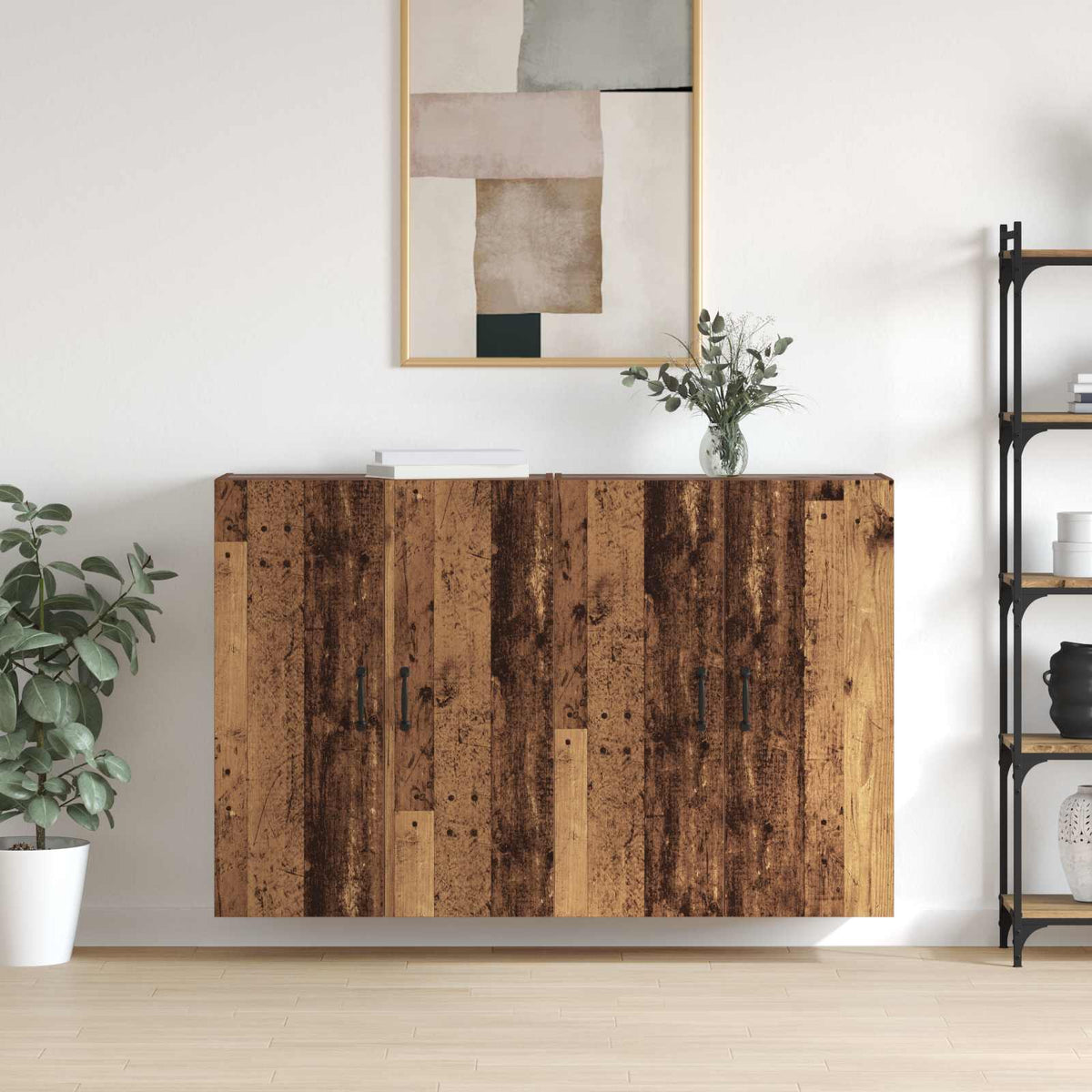 Armoire Murale 2 pc Bois ancien 69,5 x 34 x 90 cm - XIOS