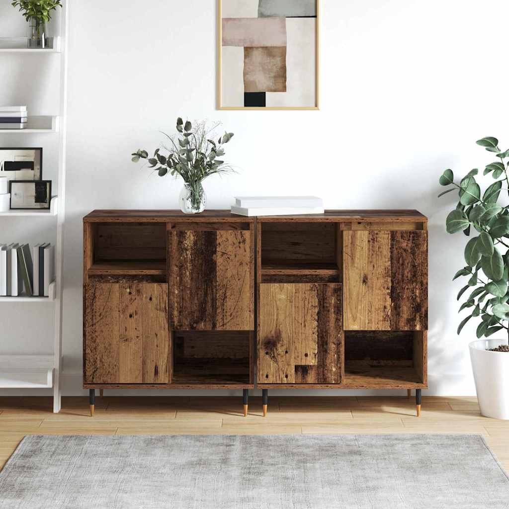 Buffets 2 pcs Bois ancien 120 x 35 x 70 cm Bois d'ingénierie - XIOS