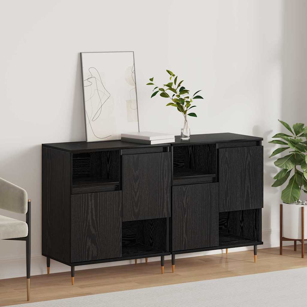 Buffets 2 pcs Chêne noir 120 x 35 x 70 cm Bois d'ingénierie - XIOS