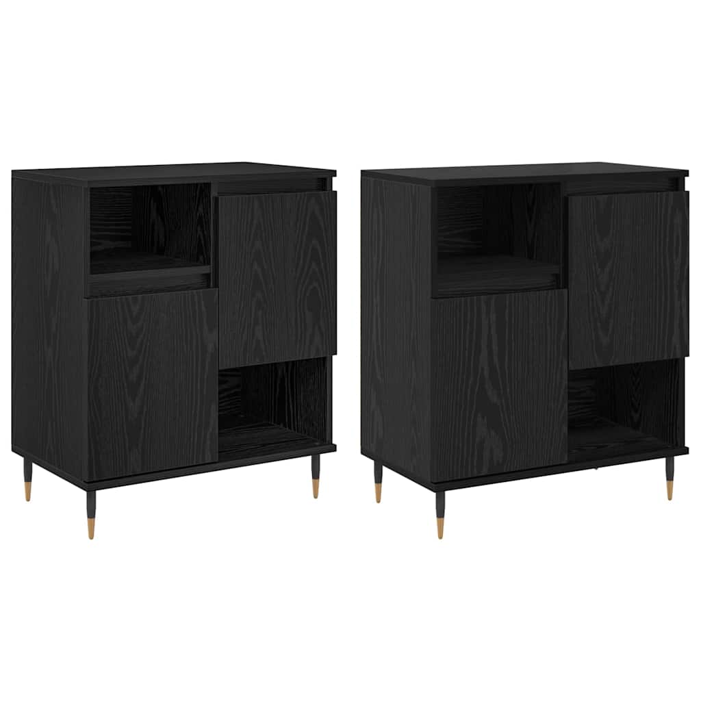 Buffets 2 pcs Chêne noir 120 x 35 x 70 cm Bois d'ingénierie - XIOS