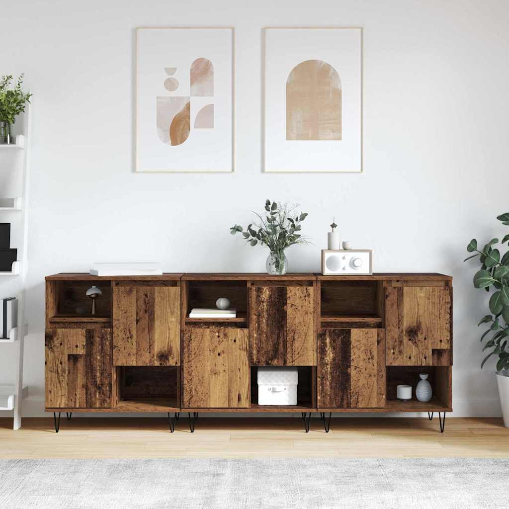Buffets 3 pcs Bois ancien 180 x 35 x 70 cm Bois d'ingénierie - XIOS
