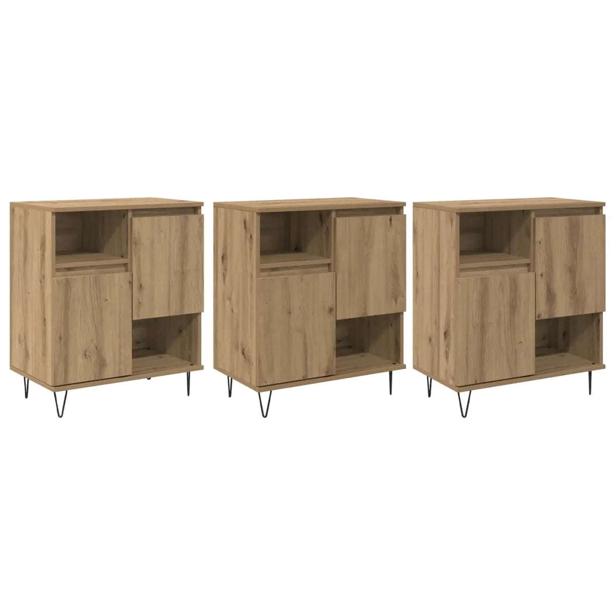 Buffet 3 pc Chêne artisanal 60 x 35 x 70 cm - XIOS