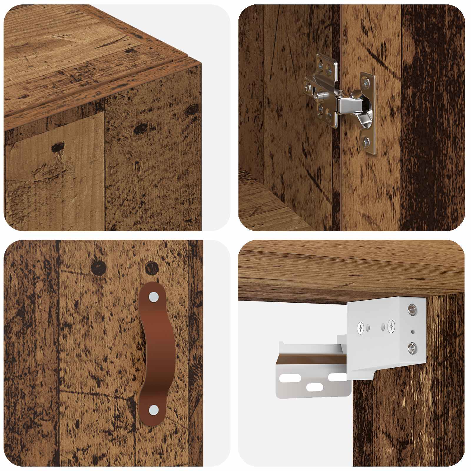 Armoire Murale 2 pcs Bois ancien 69,5 x 34 x 90 cm - XIOS
