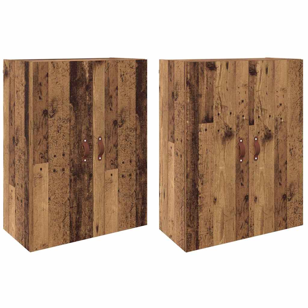 Armoires Murailles 2 pcs Bois ancien 69,5 x 34 x 90 cm - XIOS
