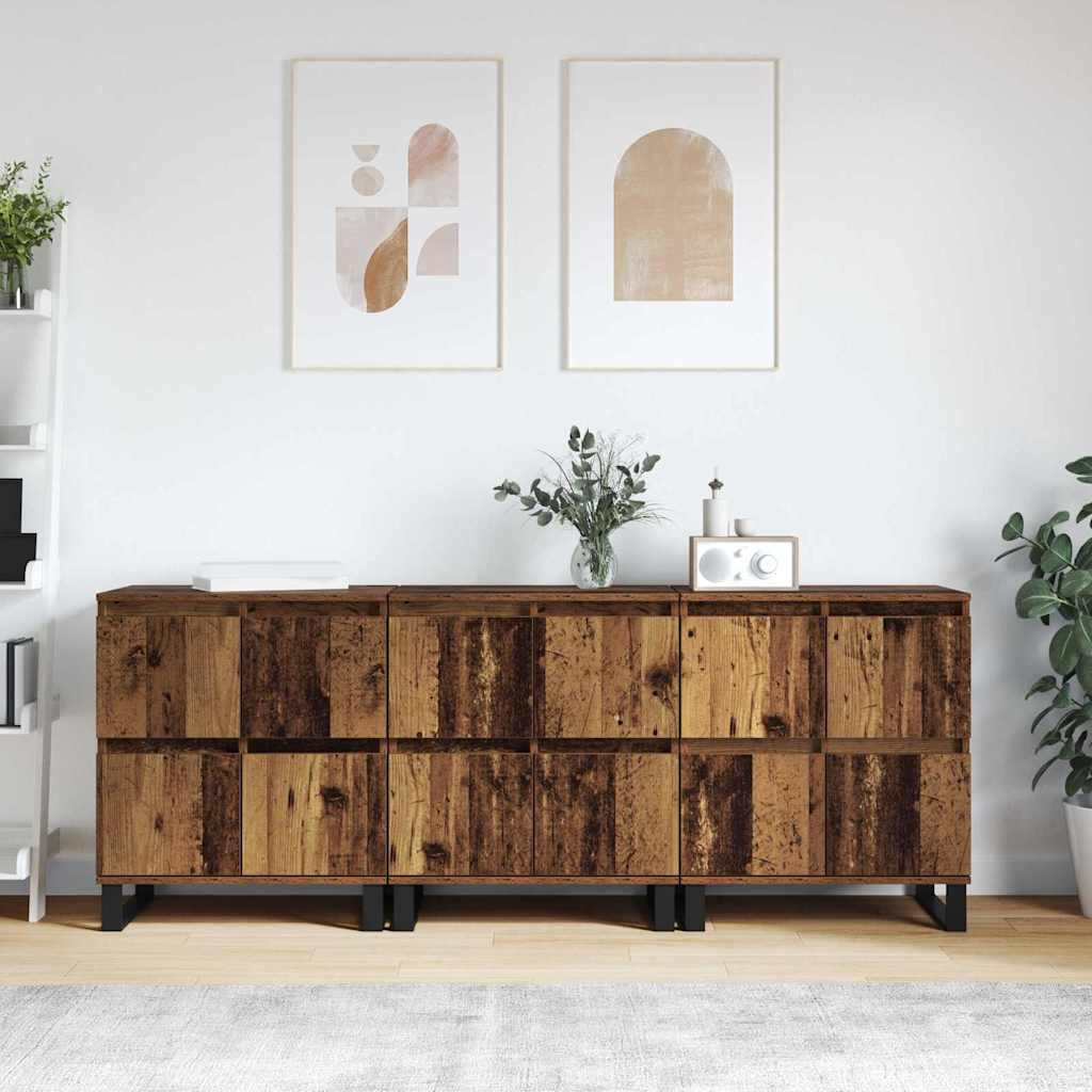 Buffets 3 pcs Bois ancien 180 x 35 x 70 cm Bois d'ingénierie - XIOS