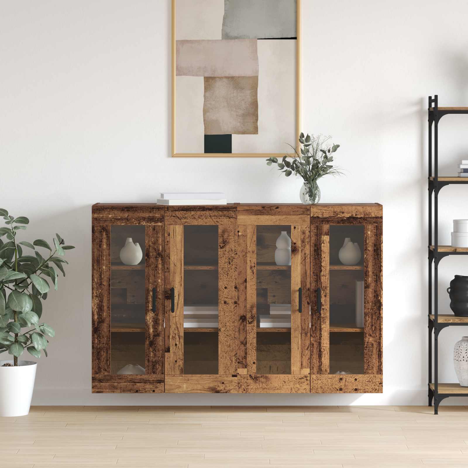 Armoires Murailles 2 pcs Bois ancien 69,5 x 34 x 90 cm - XIOS