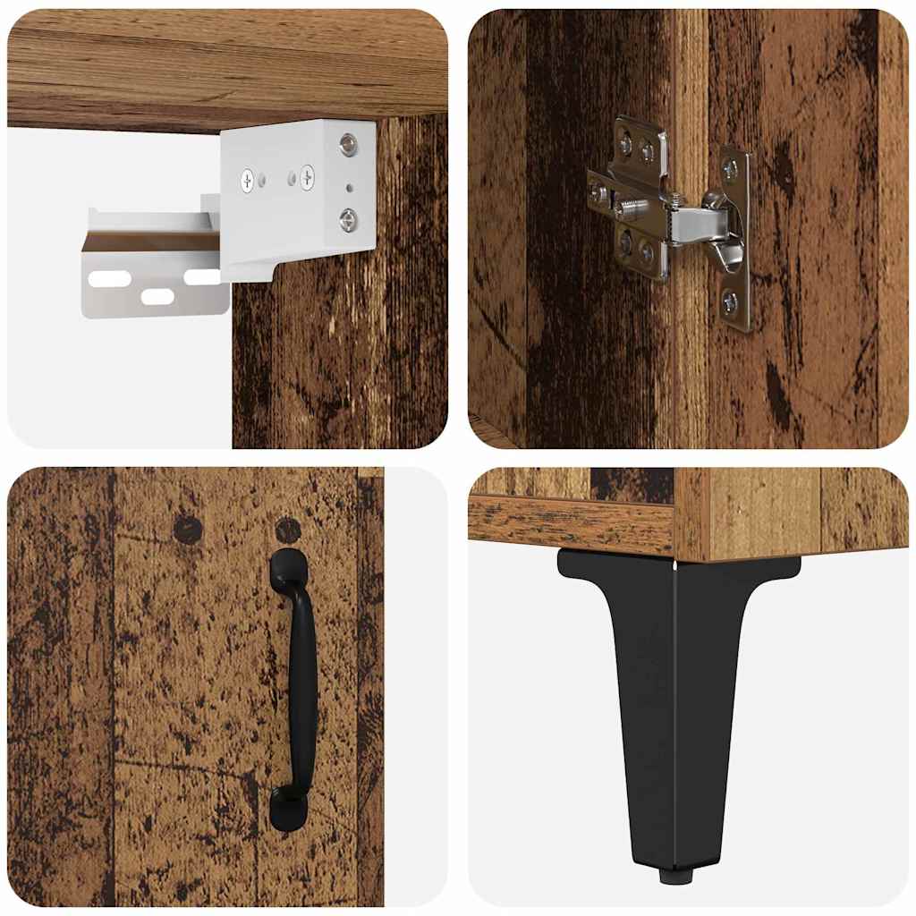 Haut Armoire 2 pcs Bois ancien 69,5 x 34 x 180 cm - XIOS