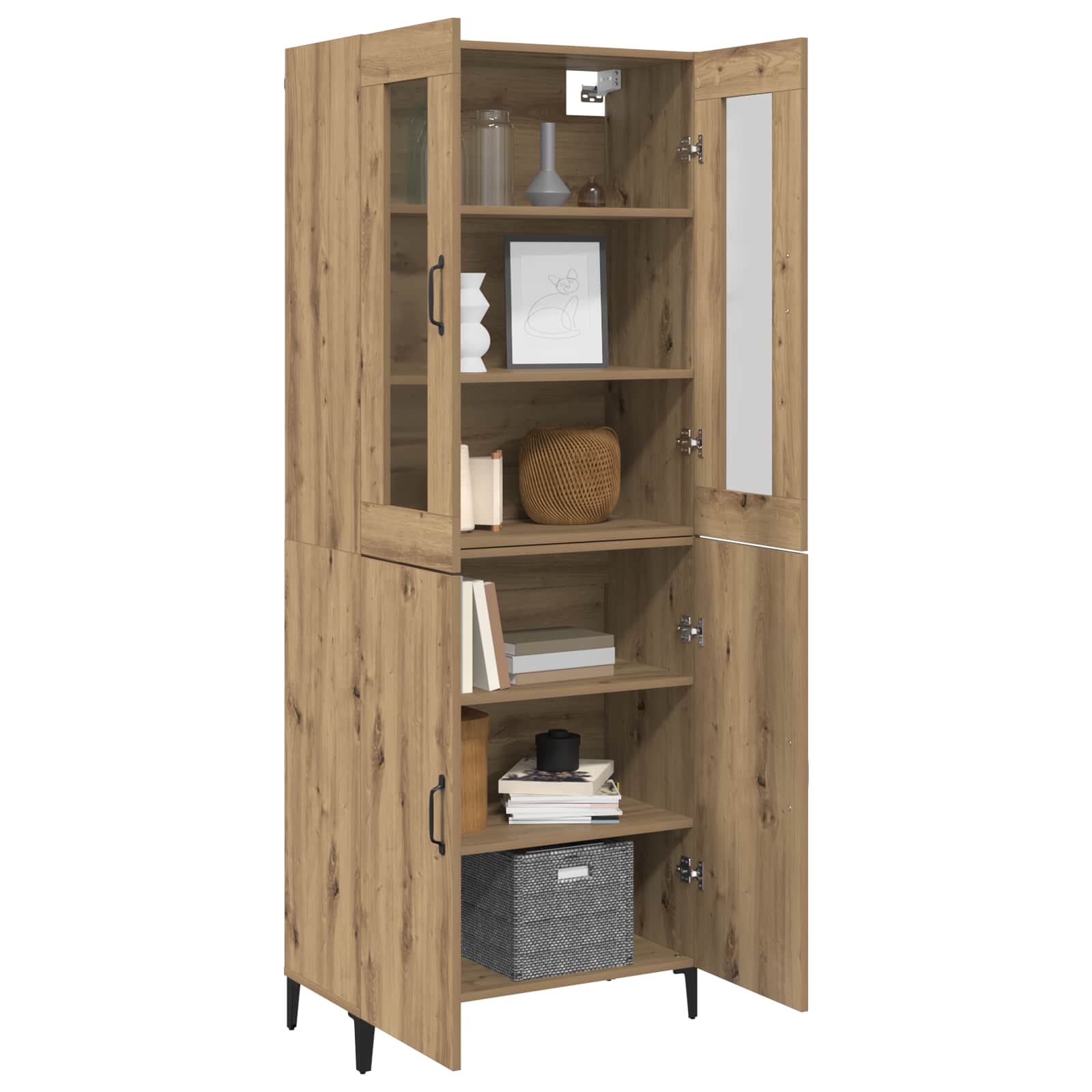 Haut Armoire 2 pcs Chêne artisanal Bois d'ingénierie - XIOS